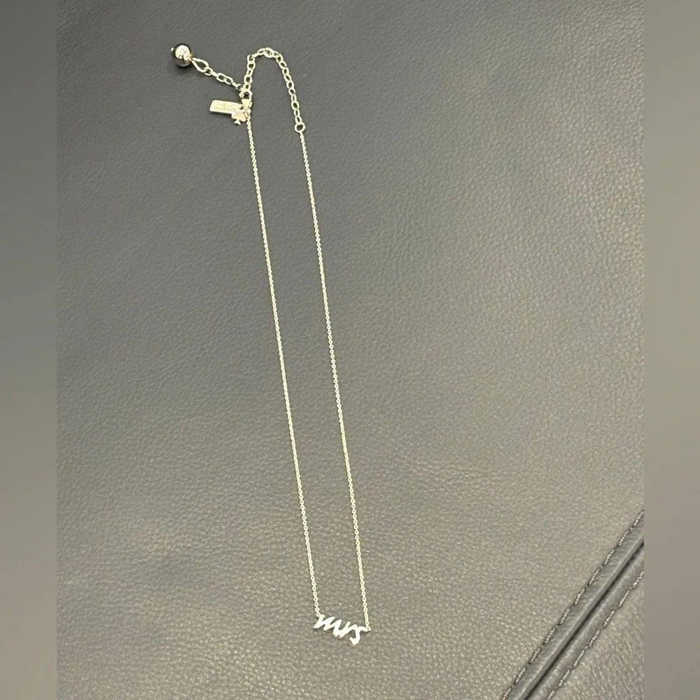 Kate Spade New York Say Yes Mrs. Necklace in Silver Bridal Newlywed Wife